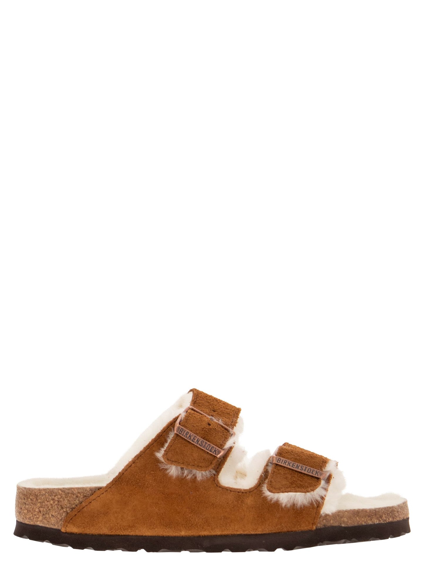 Birkenstock Arizona Suede Lamb Fur Slipper