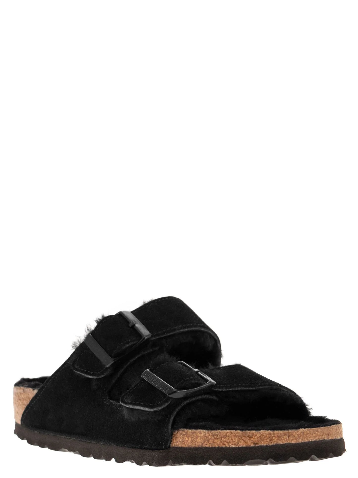 Birkenstock Arizona Suede Lamb Fur Slipper
