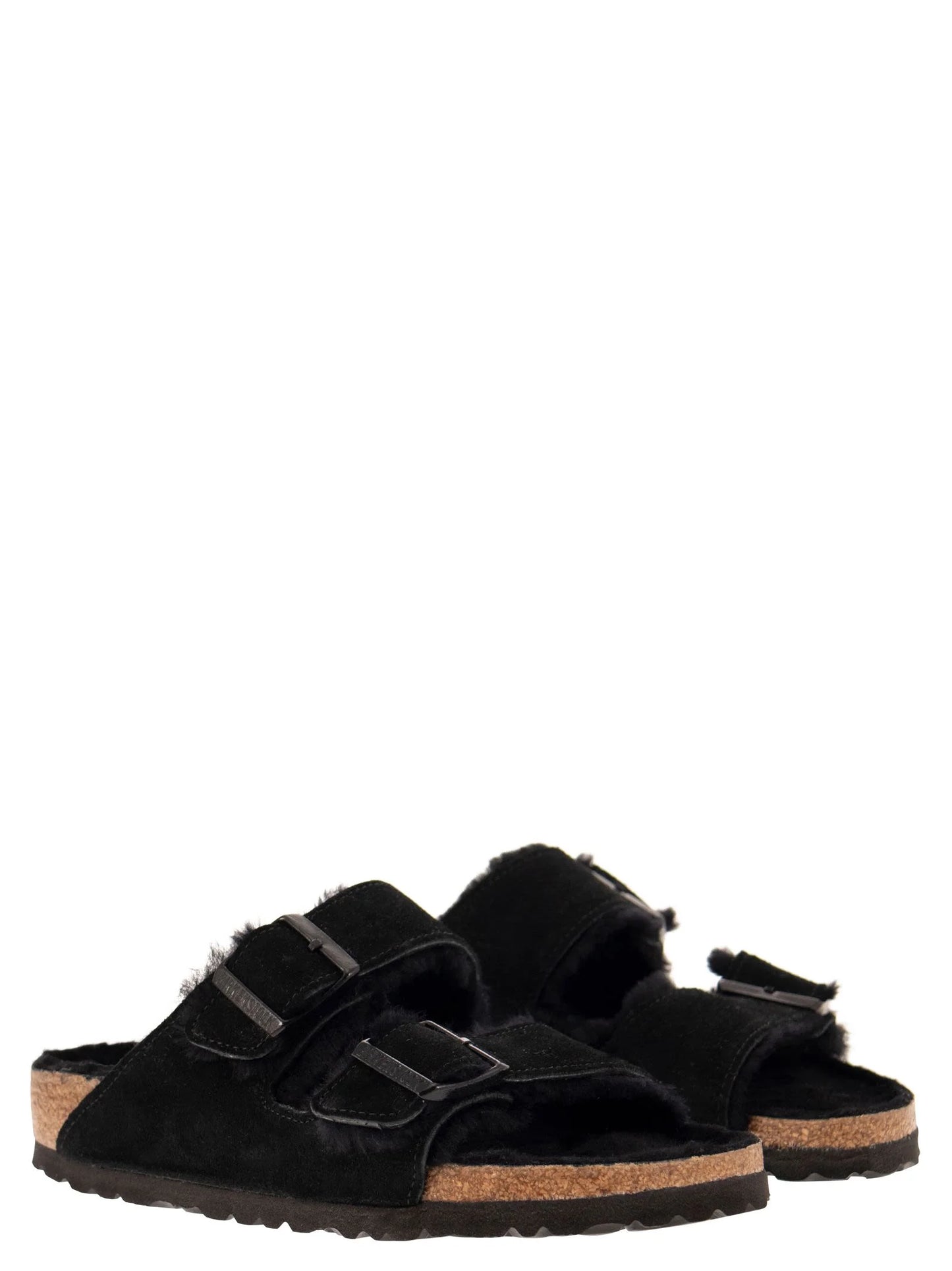 Birkenstock Arizona Suede Lamb Fur Slipper
