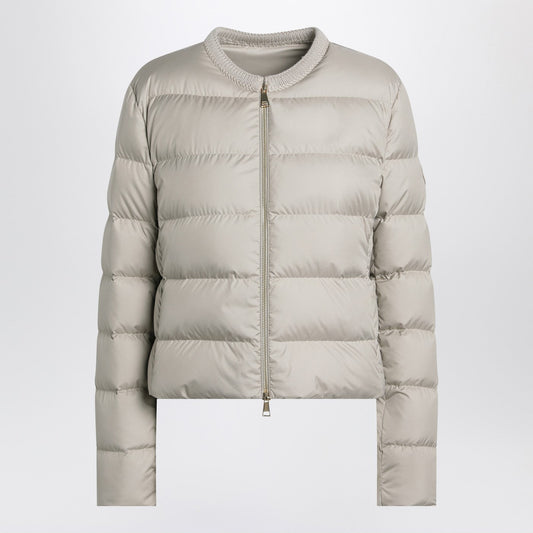 Moncler Moncler Light Beige Short Zip Up Puffer Jacket - Image 1