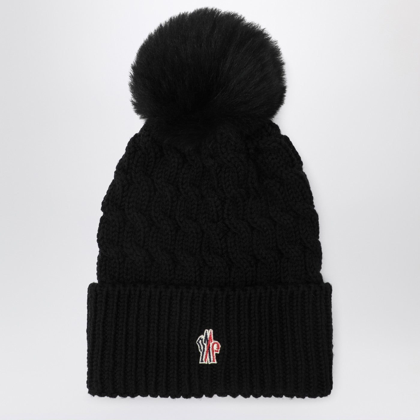 Moncler ポンポン付きモンクレールグレノブルブラックウールの帽子 - Image 1