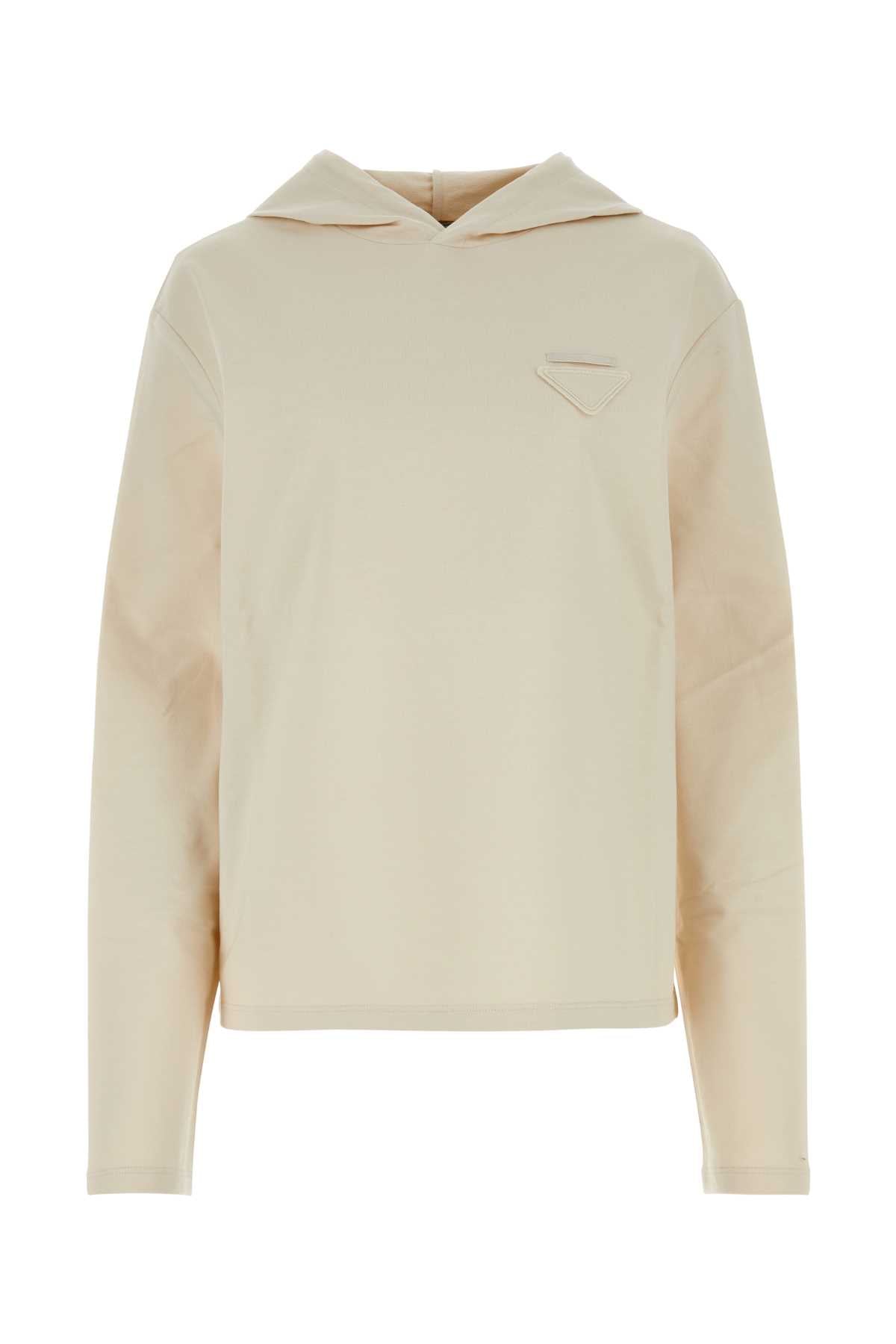 Prada プラダサンドストレッチコットン特大のスウェットシャツ - Image 1