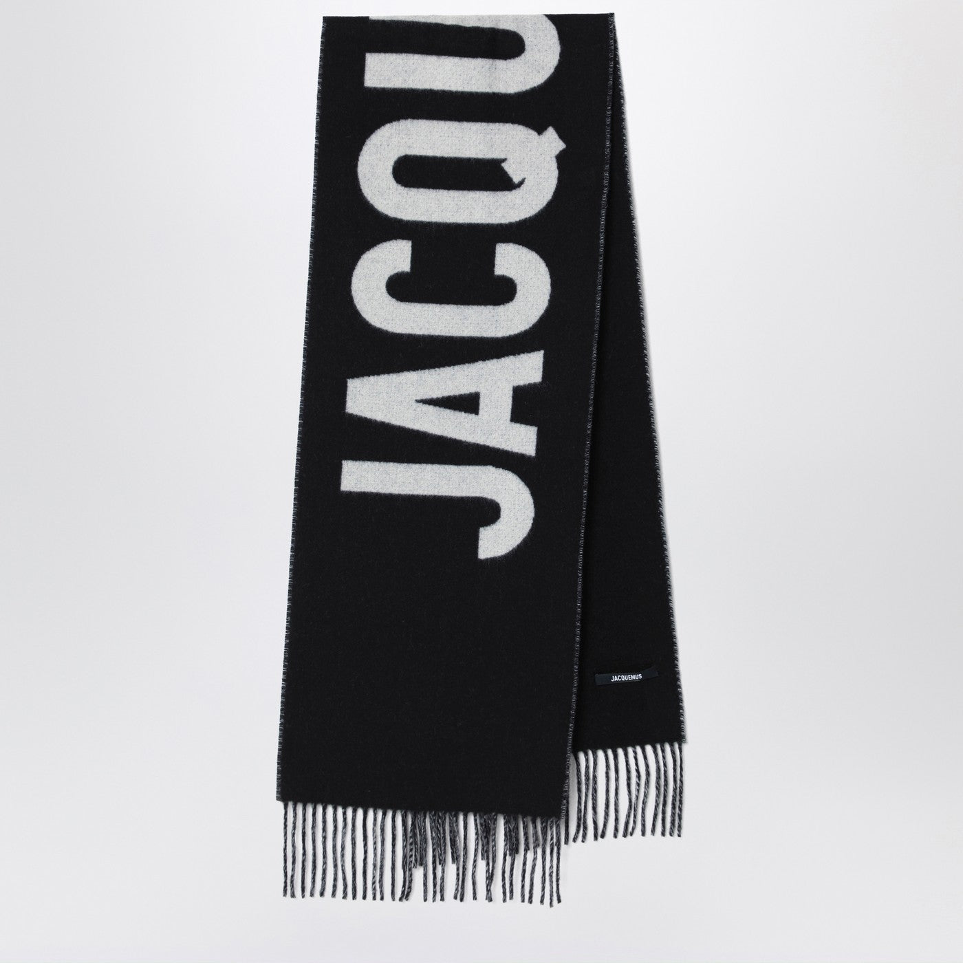Jacquemus Jacquemus Black Wool Scarf With Logo - Image 1