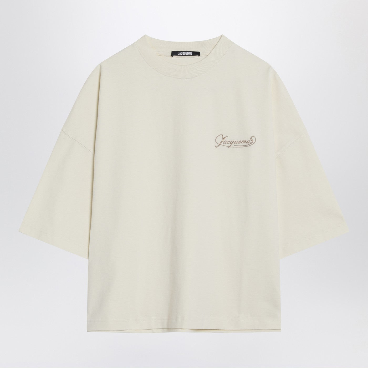 Jacquemus Jacquemus Light Beige Boxy T Shirt With Logo - Image 1