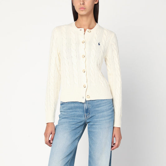 Polo Polo Ralph Lauren Cream Cable Knit Cardigan - Image 1