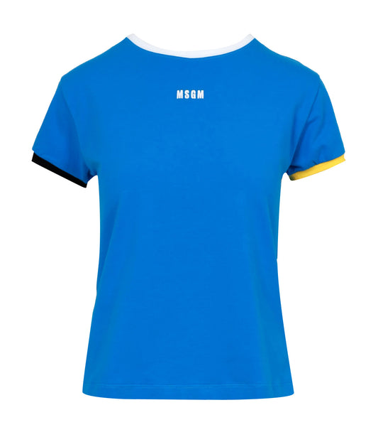 Msgm MSGM Tシャツとポロスクリアブルー - Image 1