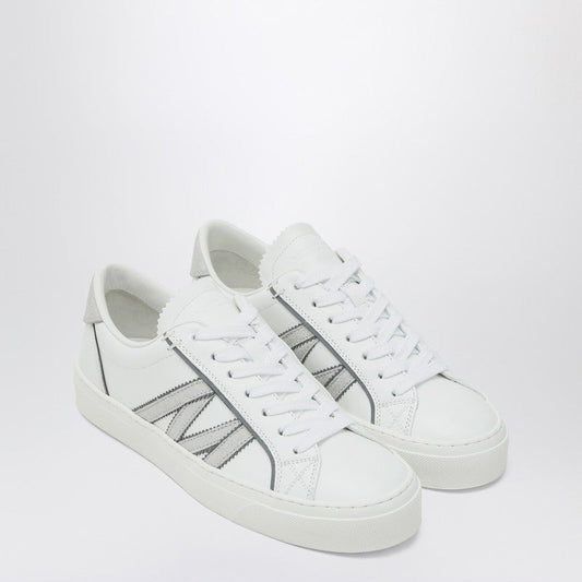 Moncler Moncler White Leather Monaco2スニーカー - Image 1