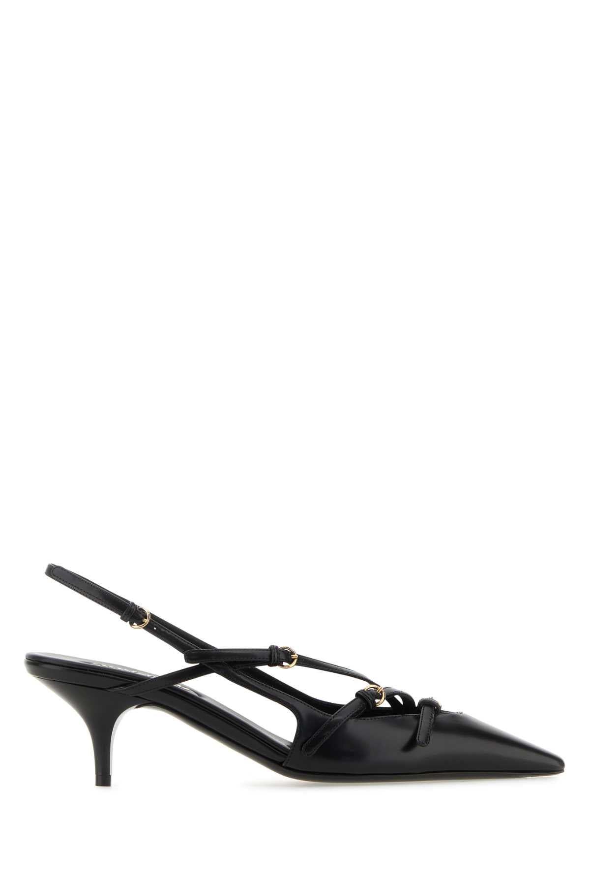 Miu Miu Miuブラックレザーポンプ - Image 1