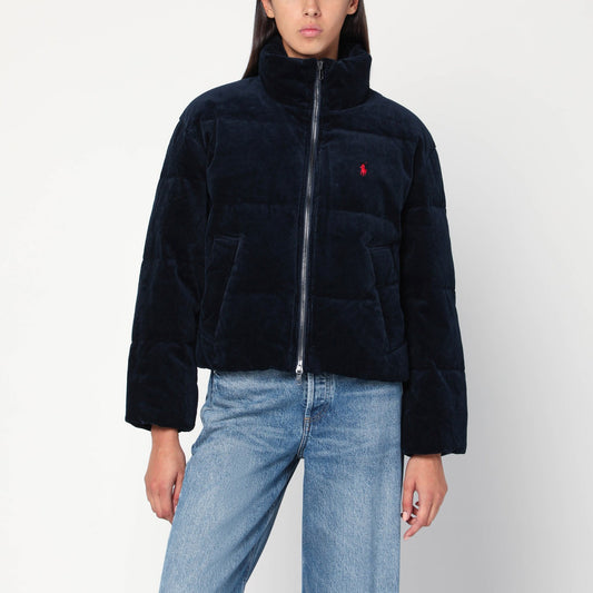 Polo Polo Ralph Lauren Navy Blue Corduroy Puffer Jacket - Image 1