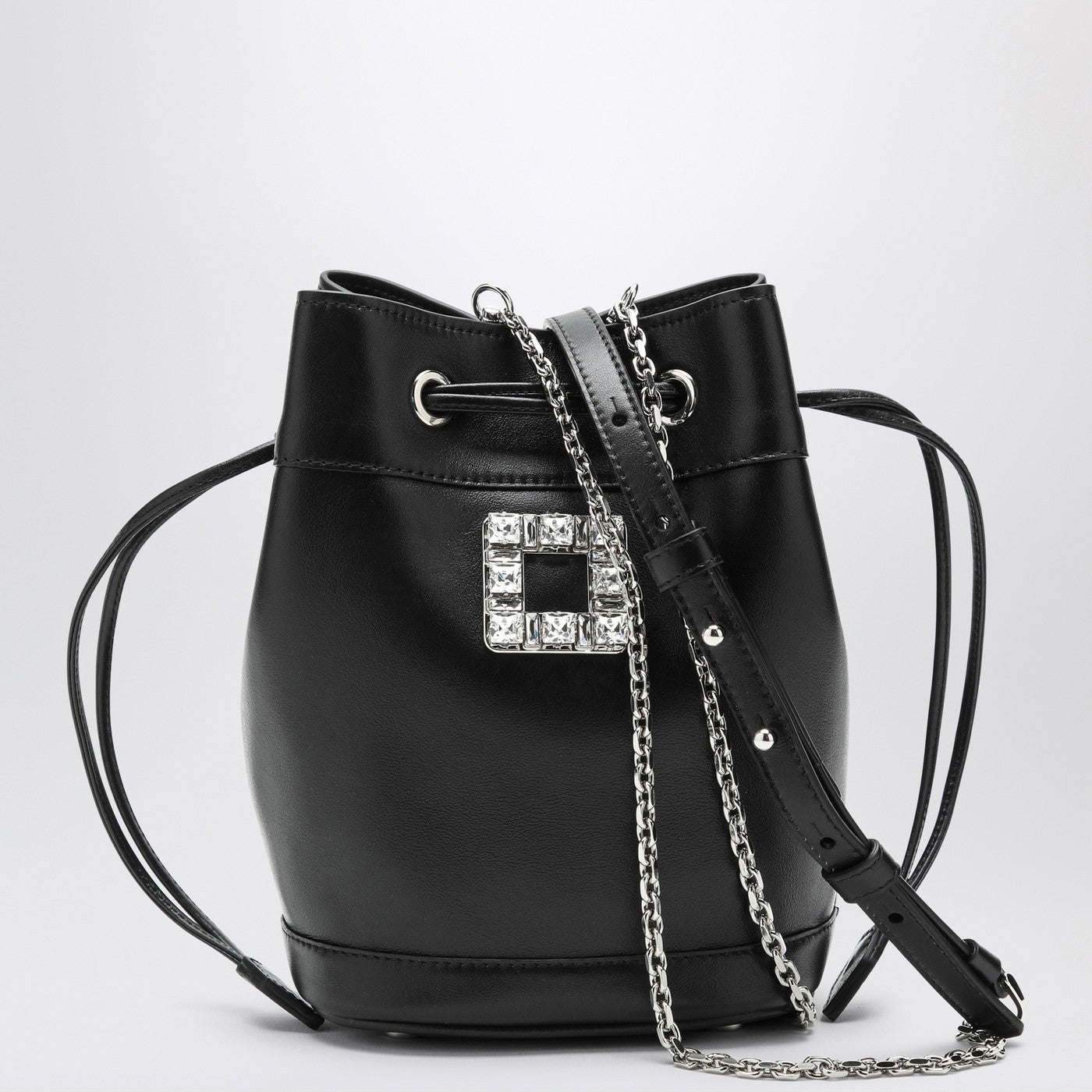 Roger Roger Vivier Black Leather Bucket BagTrèsVivier - Image 1