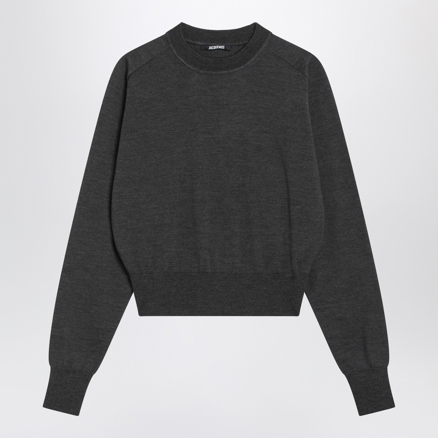 Jacquemus Jacquemus Grey Wool Sweater With Logo Embroidery - Image 1