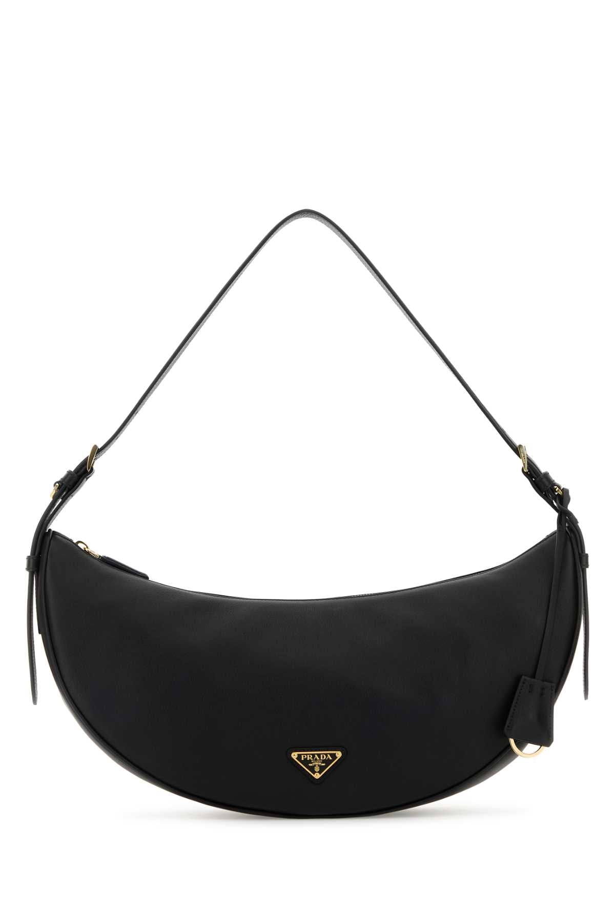 Prada プラダブラックレザーラージプラダデミルーンクロスボディバッグ - Image 1