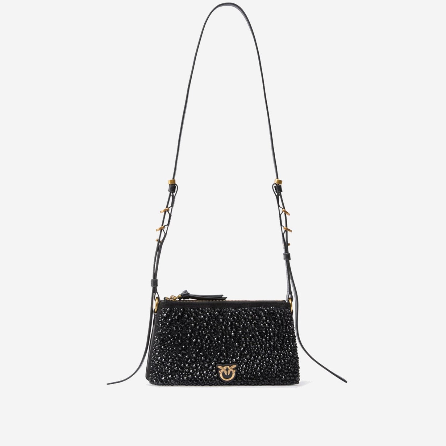 Pinko フルラインストーン付きのピンコミニダブルバッグショルダーバッグ - Image 1