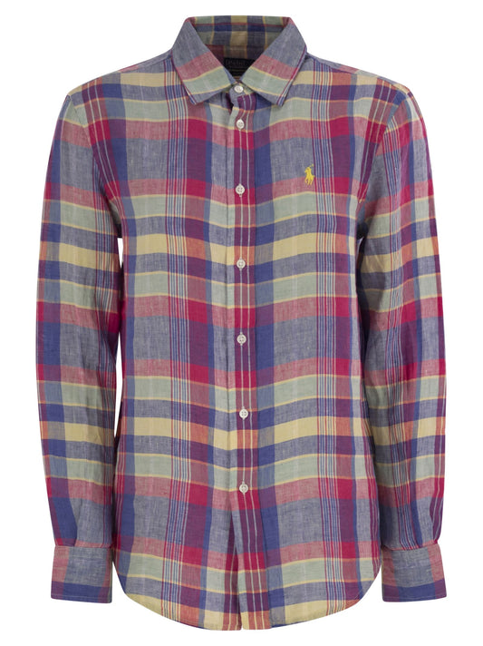 Polo Polo Ralph Lauren Calssic Fit Linen Plaidシャツ - Image 1