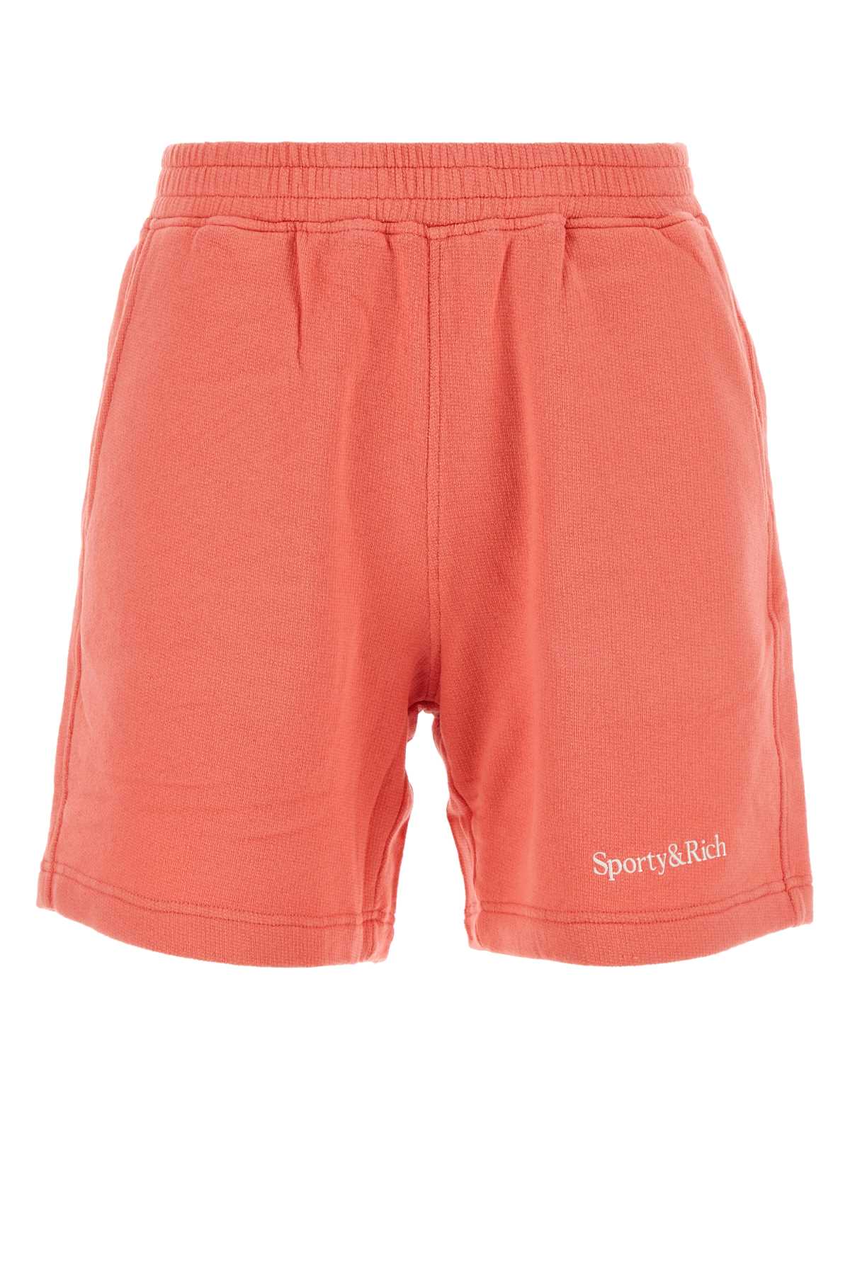 Sporty スポーティでリッチなサーモンピンクストレッチコットンショーツ - Image 1