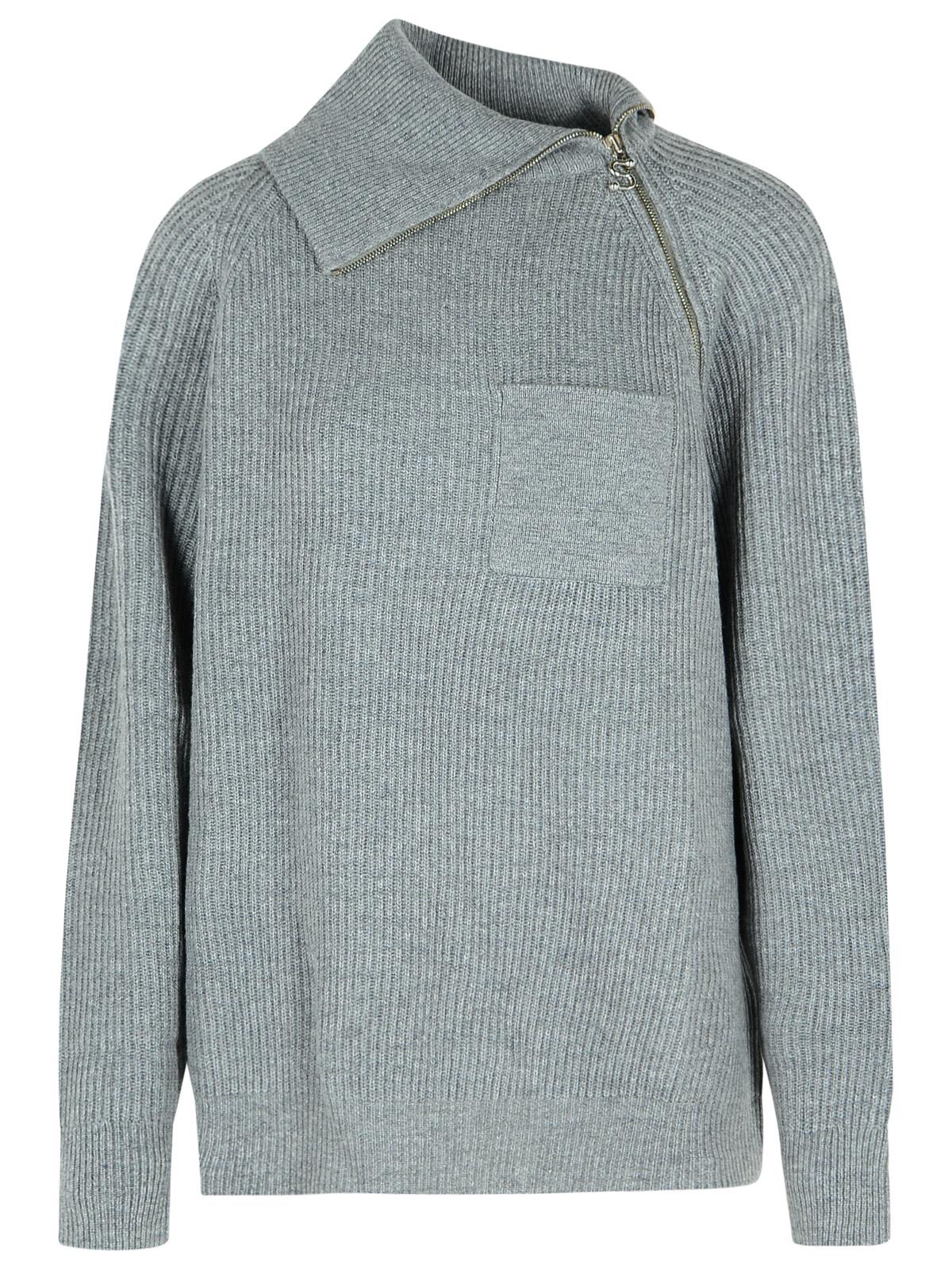 Sportmax SportMax 'Salpa' Cashmere Blend Seaterとミディアムグレーのジップ - Image 1