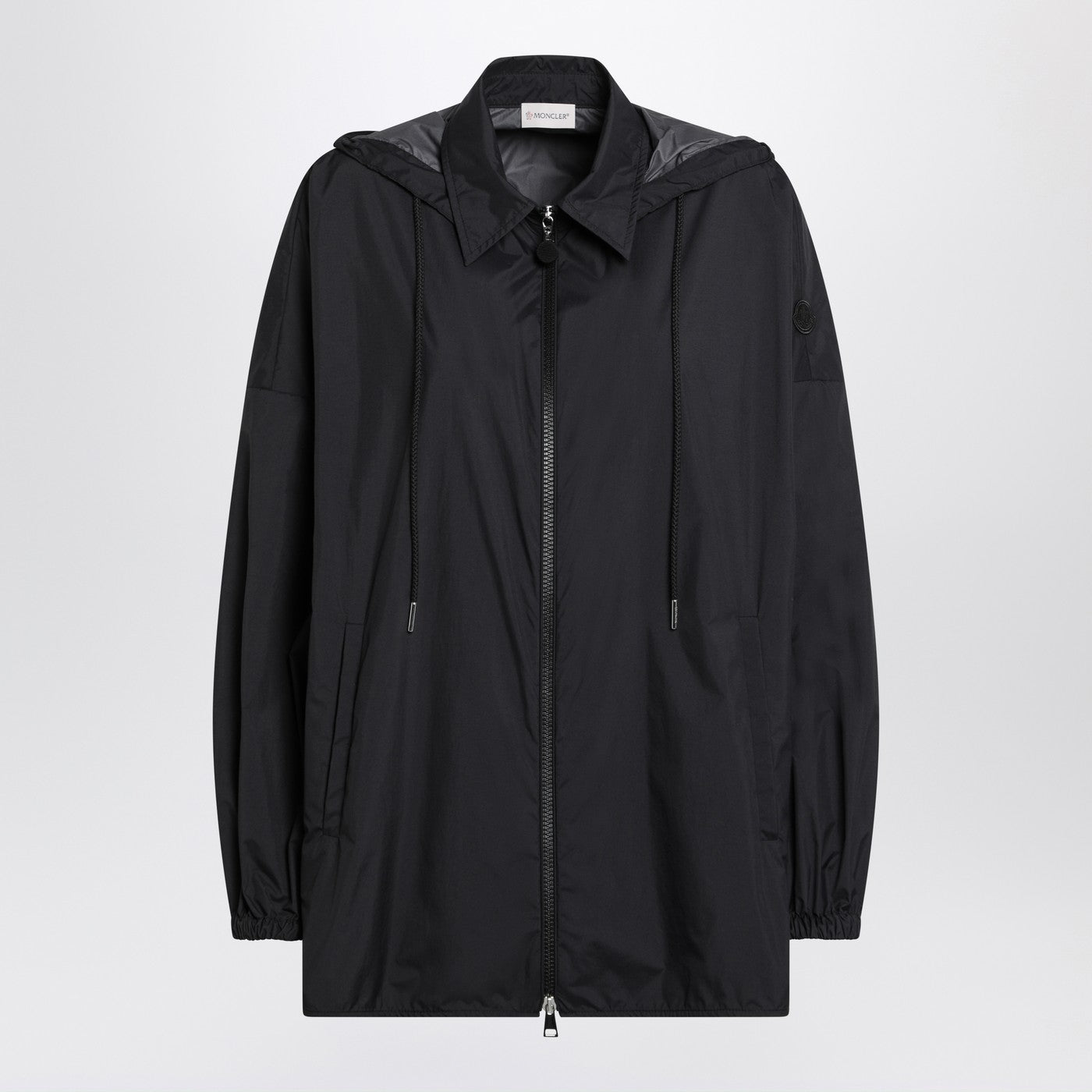Moncler ナイロンのモンクラーブラックジップパーカ - Image 1