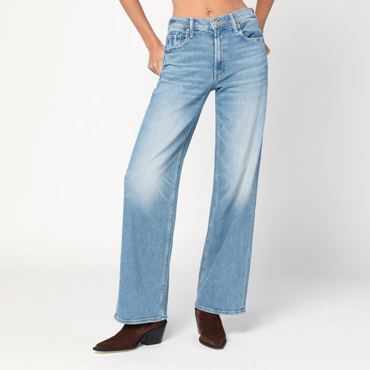 Mother Mother Light Blue The Spinner Zip Sneak Jeans - Image 1