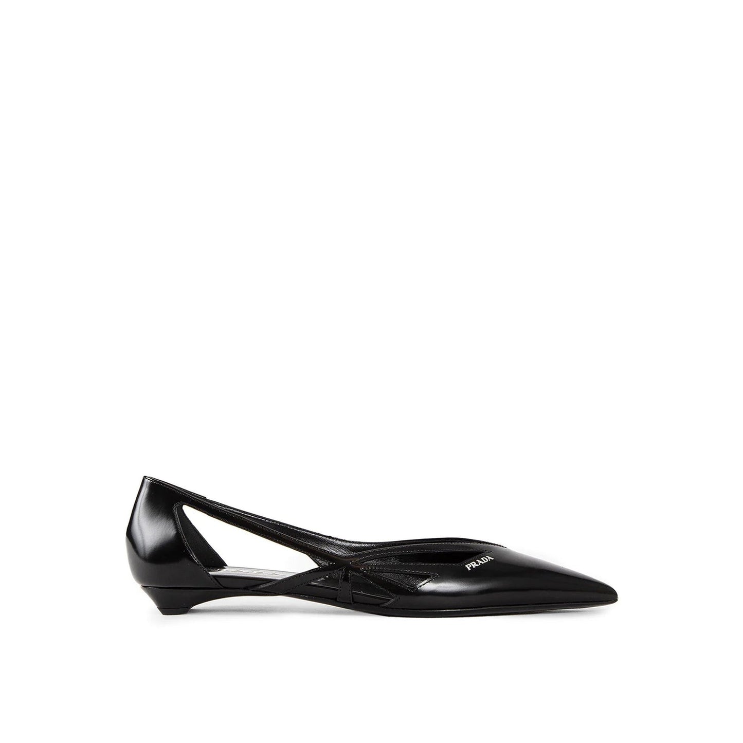 Prada プラダブラシ付きレザーカットバレリーナフラット - Image 1