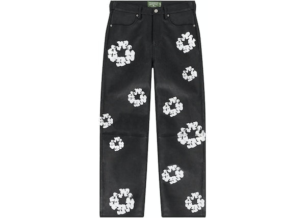 DENIM TEARS X LEVI'S LEATHER COTTON WREATH JEANS BLACK DENIM