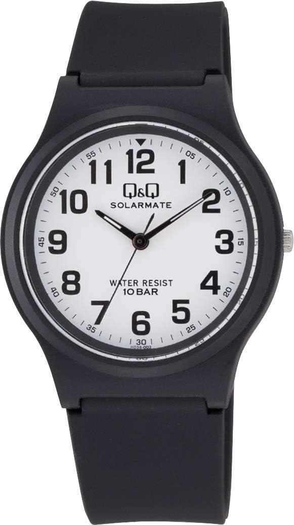 Citizen Q&Q Analog Solar Watch, 10 ATM Waterproof, Urethane Strap E04A and Others, multicolor (black / white), 1 piece, watch