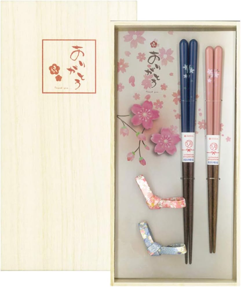 Ishida Gift Paulownia Box with Chopsticks Rest for Husband and Wife Thank You, Made in Japan, 5.5 x 10.8 x 1.0 inches (14 x 27.5 x 2.5 cm)