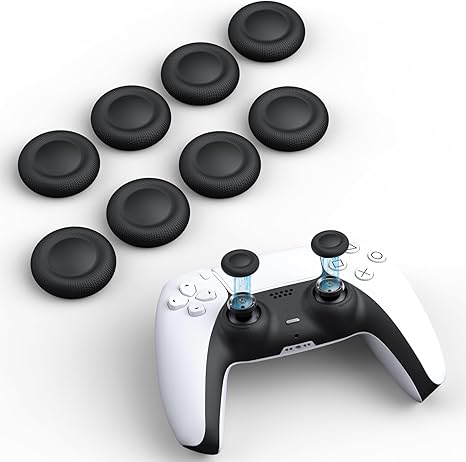 NEWDERY PS5 Controller Replacement Stick Caps 10pcs Kit PS4 Controller PS5 Controller PS5 Controller Edge Handle Replacement Joystick Cap Peripherals Dust Proof Full Protection Comfortable Grip Easy