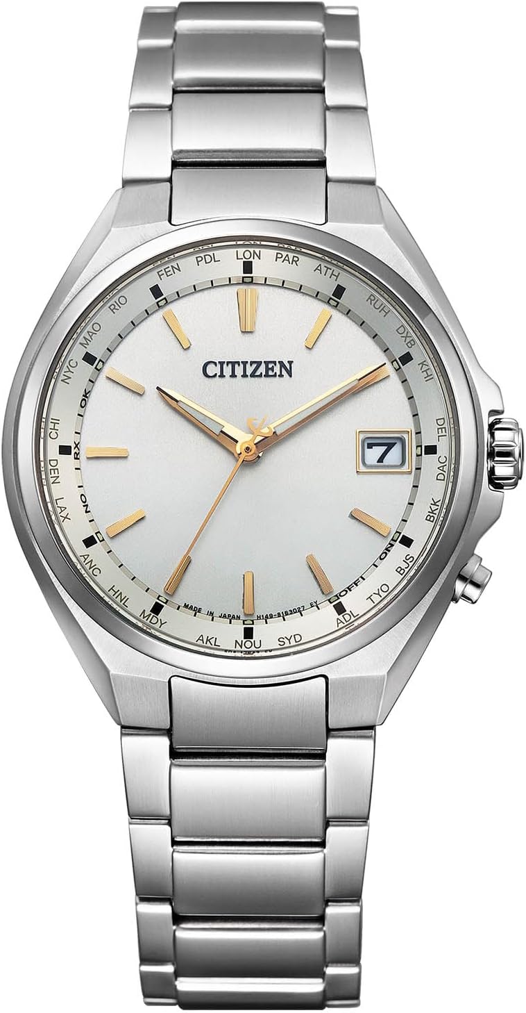 Citizen CB1120-50P Attessa Eco-Drive Radio Watch, World Time, Direct Flight, Men's Silver