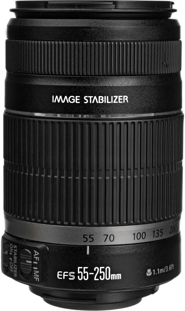 Canon EF-S 55-250mm f/4-5.6 is II Telephoto Zoom Lens for Canon EOS DSLR Cameras (White Box)