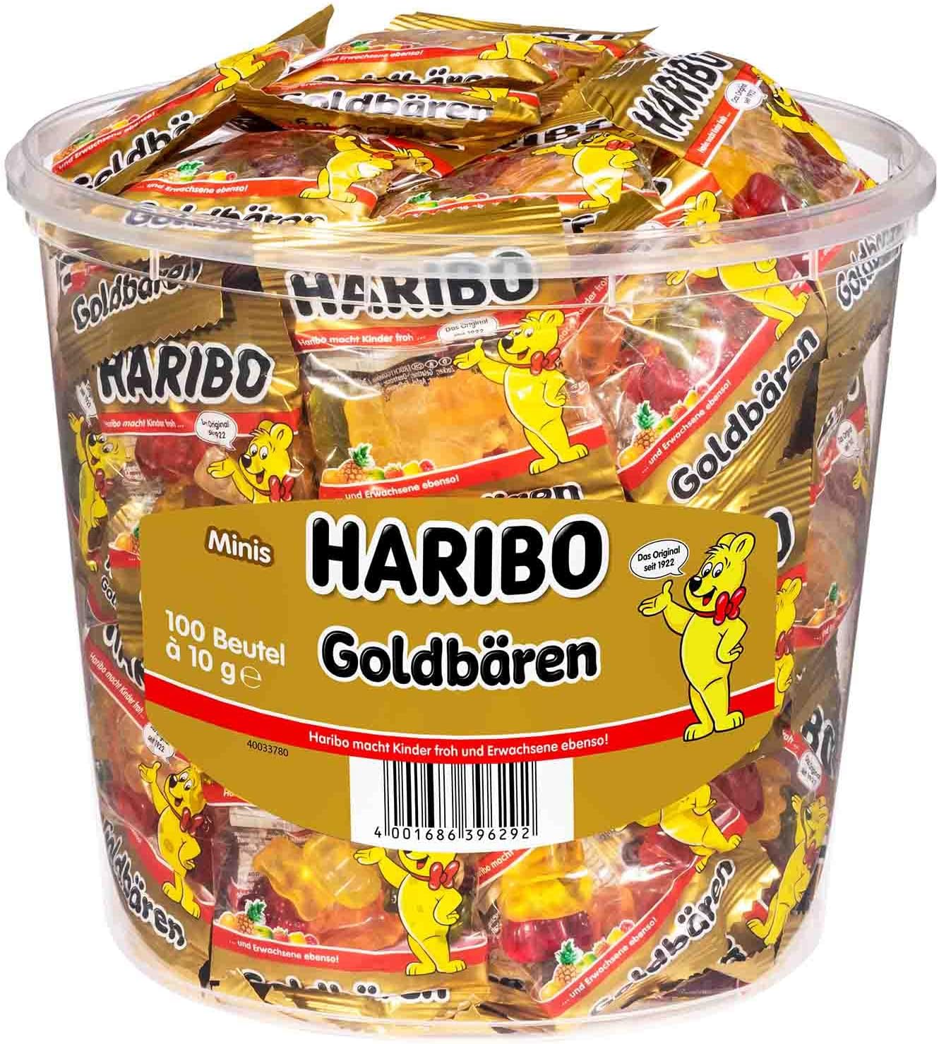 HARIBO Haribo Mini Gold Bear Bucket 34.6 oz (980 g) (100 Bags)