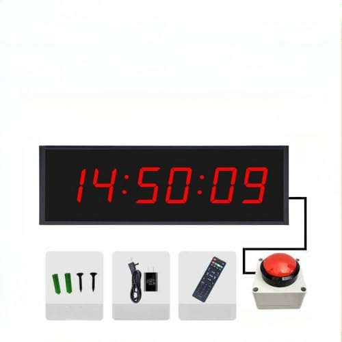 "NexPon" 4/6 Digit Competition Timer with Stopwatch Button, Fitness Training Interval Timer LED Digital Wall Clock, Perfect for Gym, Gaming, Speed Racing (1.8", 6 Digit Timer)