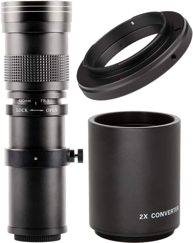 Ultimaxx 420-800mm (840-1600) f/8.3-16 HD Telephoto Zoom Lens for Nikon D3300 D3400 D3500 D5000 D5200 D5300 D5600 D7200 D7500 D850 500, Other Digital SLR Cameras