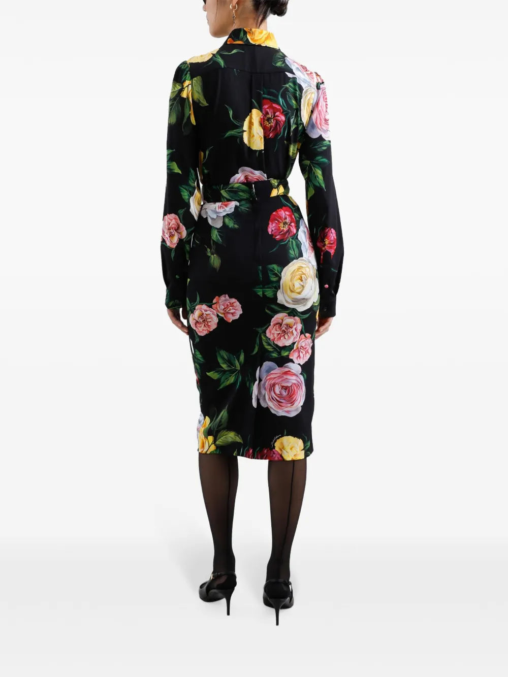 Dolce Gabbana フローラルプリント付きのドルチェ&ガッバーナミディスカート - Image 1