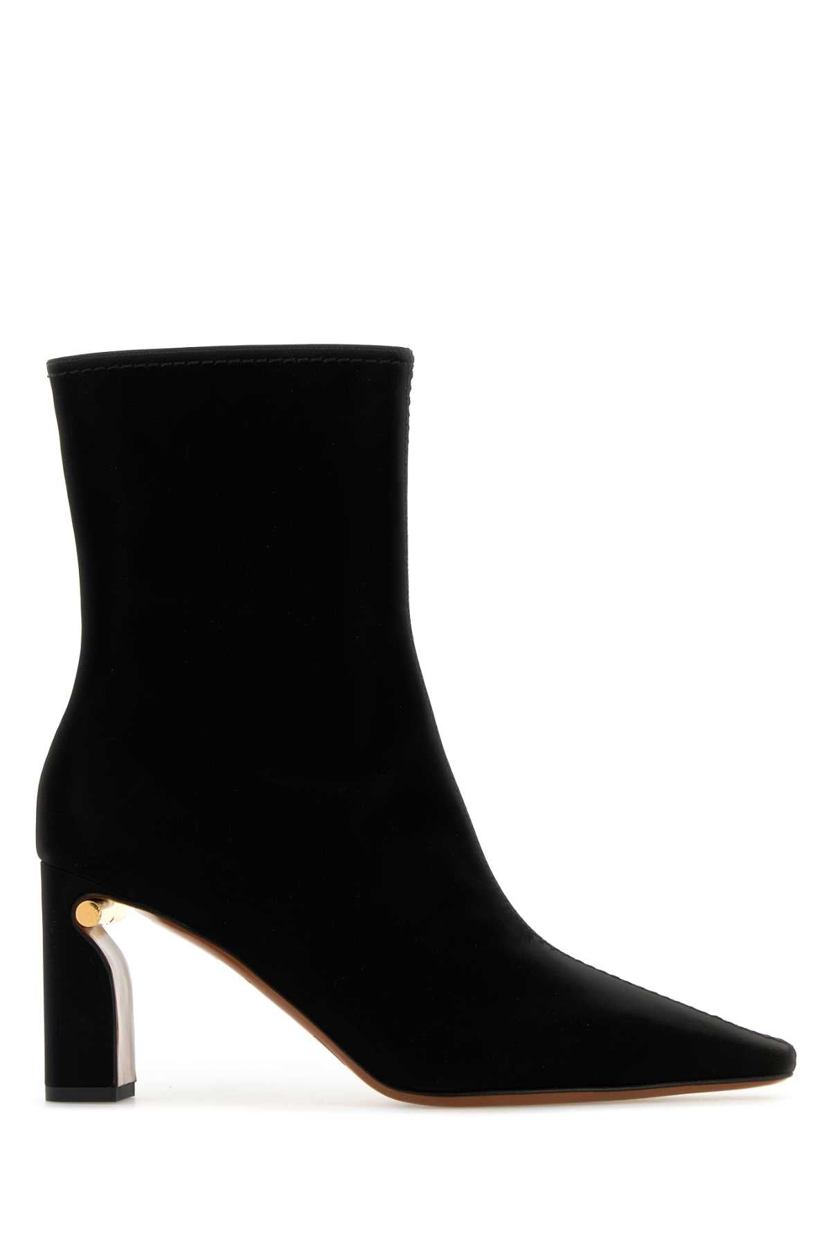Alexander Mcqueen アレクサンダーマックイーンブラックファブリックアンクルブーツ - Image 1