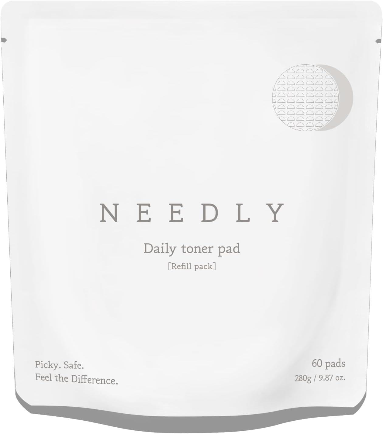 NEEDLY Toner Pad Refill, High Moisturizing Daily Pad, Morning Toner Pad, 60 Sheets of Toner Pad, Exfoliating & Texture Care, Moisturizing, Smooth Up, For Dense Esthetics, Korean Cosmetics [Official