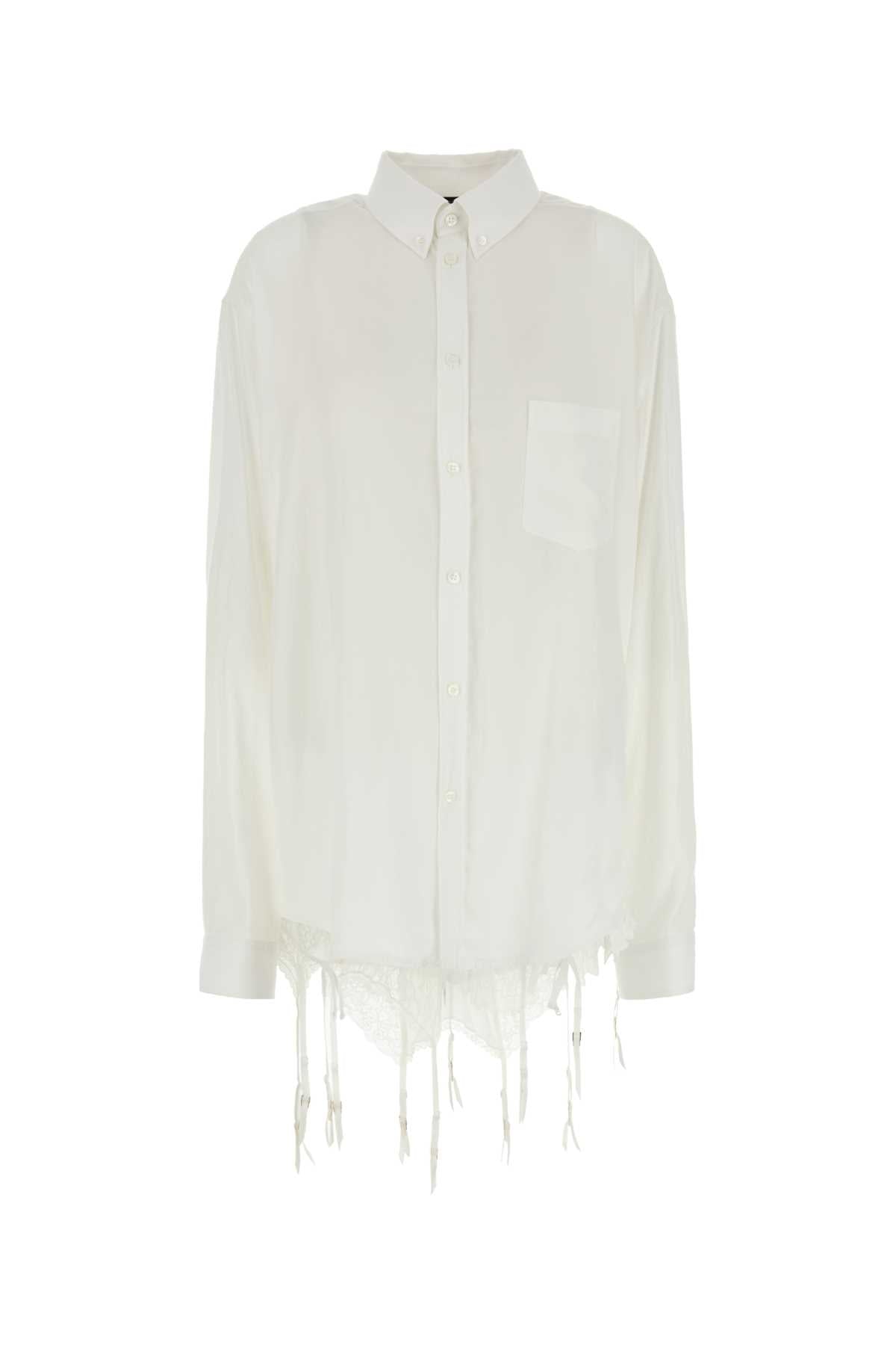 Balenciaga バレンシアガホワイトリヨセル特大シャツ - Image 1