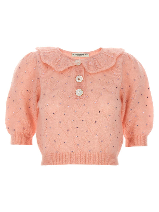 Alessandra Rich アレッサンドラリッチラインストーンセーター - Image 1