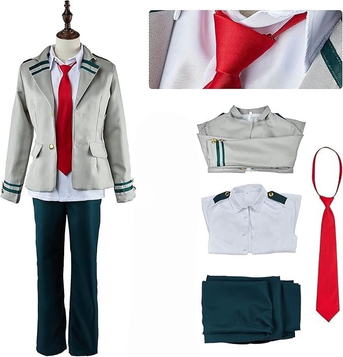 【Essri】Cosplay Costume My Hero Academia Uniform Izuku Midoriya Katsuki Bakugo Tenya Iida Shoto Todoroki Ochako Uraraka Wind Costume Halloween Christmas Costume Anime Cosplay Event Outfit