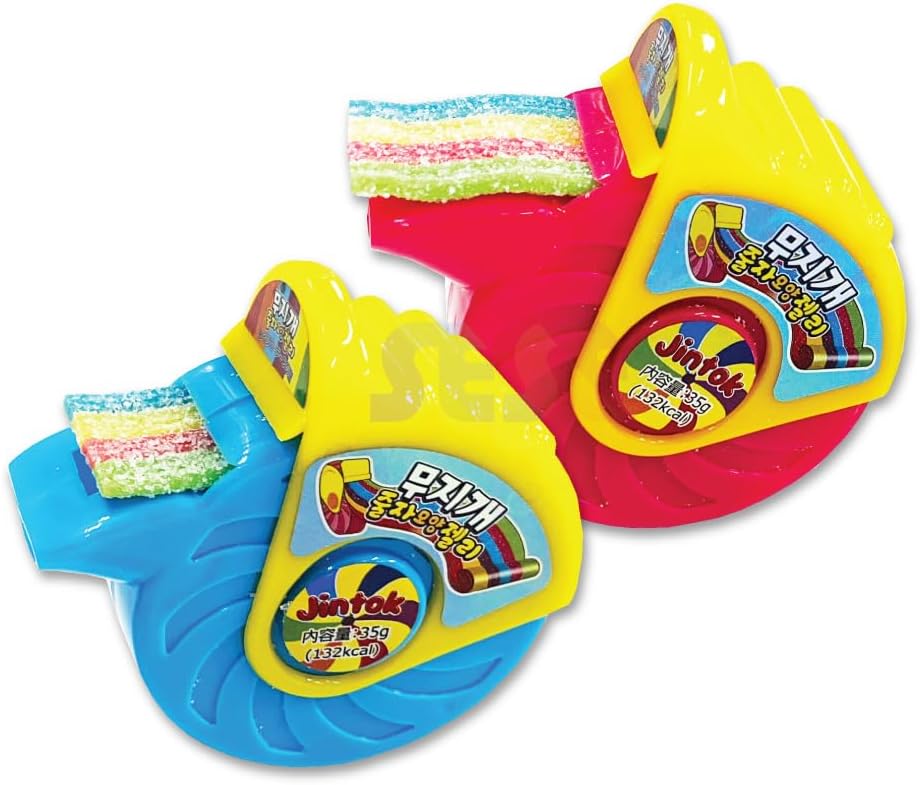 Rainbow Tape Gummies 1.2 oz (35 g) x 2 + KFAD 1 Piece Set / JINTOK Measuring Gummies JINTOK Tape Measure Gummy Makijaku Tape Measure Korean Gummy