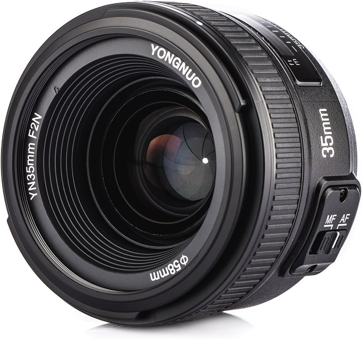 YONGNUO Nikon YN35mm F2N Monofocal Lens Nikon F-Mount Full Size Wide Angle Standard Lens D5 Series, D4 Series, D850, D810 Series, D800 Series, D750 Series, D700, D610, D600, D500, D300 Series, D7500,
