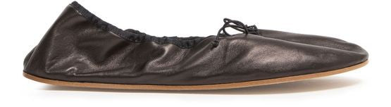 Round ballet flat in leather - Image 1