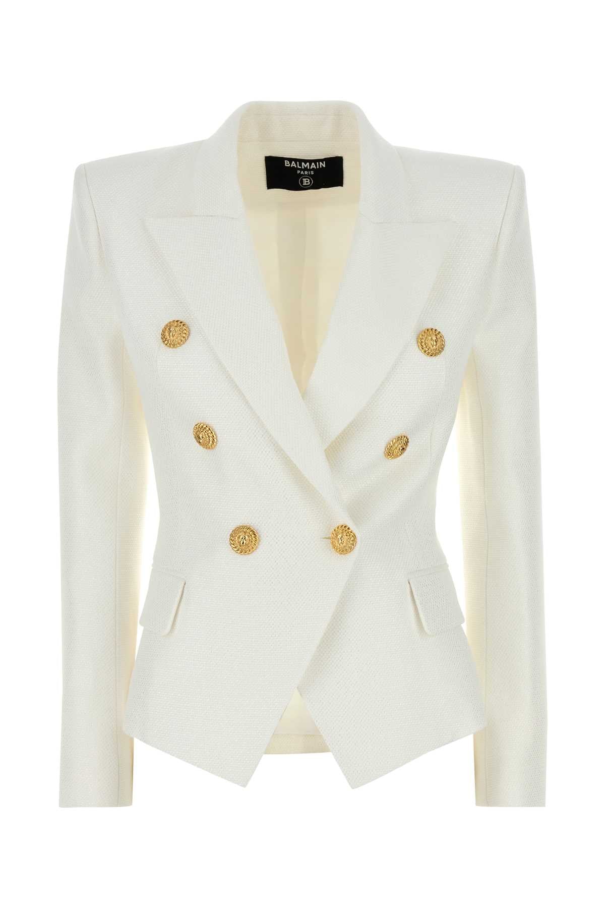 Balmain White Viscose Blend Blazer - Image 1
