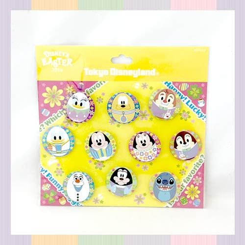 Disney Easter 2016 Tokyo Disneyland Exclusive Set of 10 Eggs Design Mini Can Badge