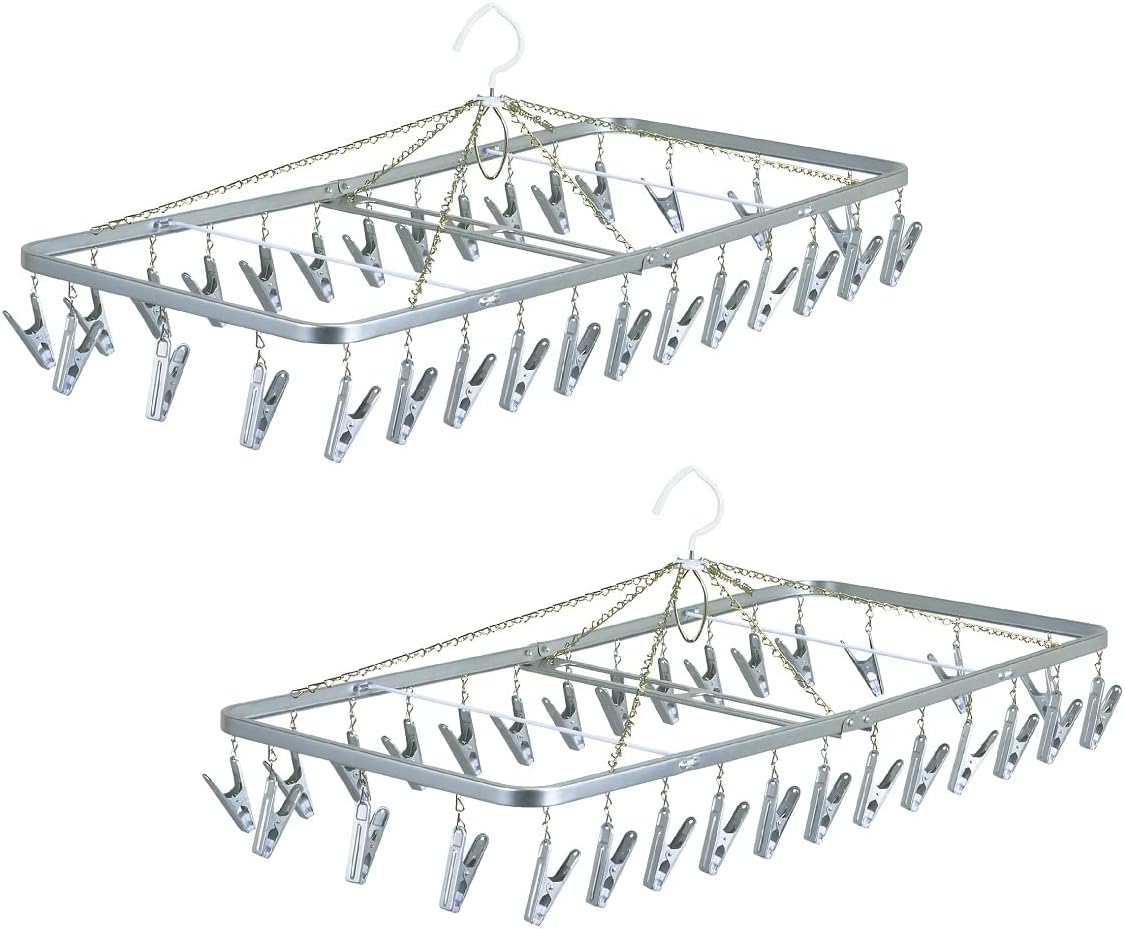 Nishida Pinch Hanger, 30 Pinch, Set of 2, Steel, Laundry Hanger, Pinch, Clothesline Hanger, Aluminum, Room Drying, Indoor Drying, Laundry Supplies, Durable, Long Lasting, Clothespins, Steel Pinch,