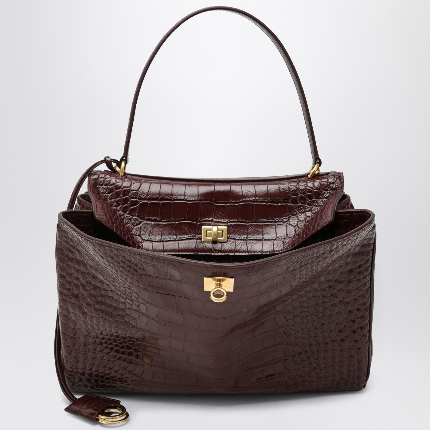 Balenciaga Cocco Print Burgundy Calfskin Medium Rodeoバッグ - Image 1