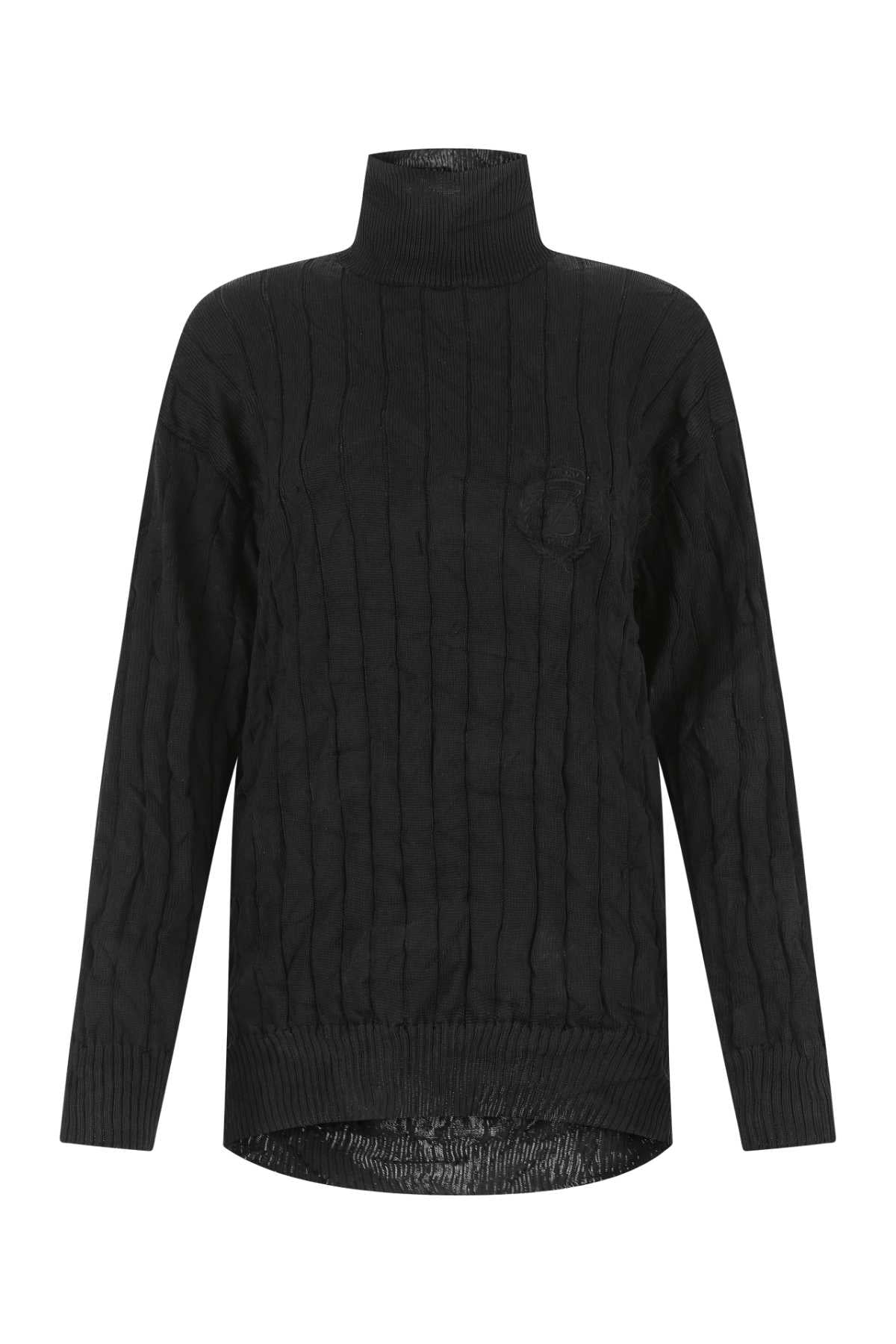 Balenciaga バレンシアガブラックシルクブレンド特大のセーター - Image 1