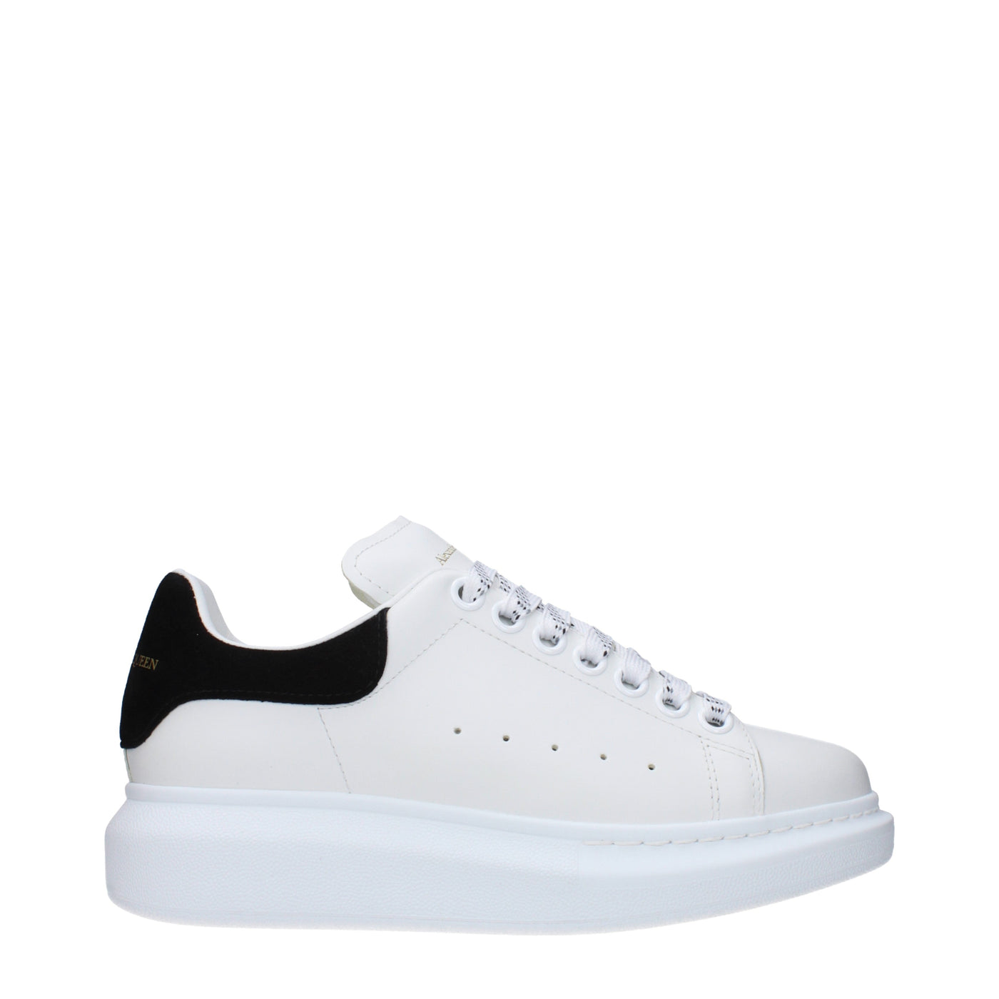 Alexander McQueen アレクサンダーマックイーンスニーカー特大女性レザーホワイト/ブラック - Image 1