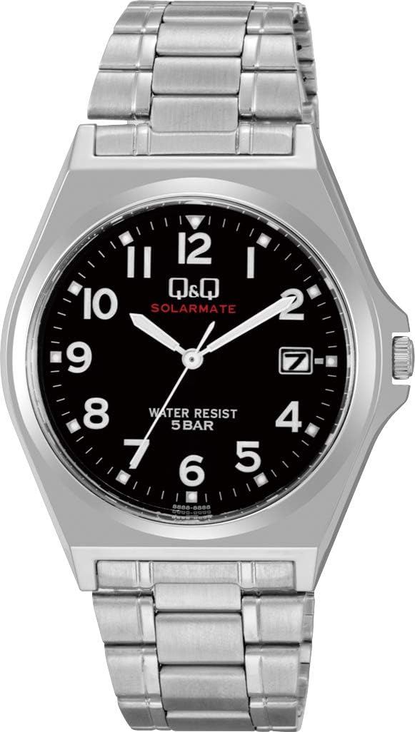 Q&Q Analog Solar Waterproof Watch H061 and Others, silver/black, watch