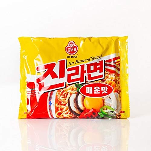 Super Spicy Instant Ramen, Bag Ramen, Ottogi, Gin Ramen, Dry 4.2 oz (120 g) x 20 Bags
