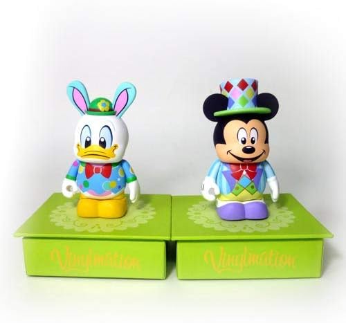 Mickey & Donald Binal Mation Easter Wonderland 2012 Set of 2 Tokyo Disneyland Exclusive
